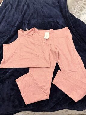 Balance Collection Pink Cropped Tank & Leggings Set